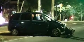 Posadas: terminó chocando un árbol luego de que se pinchara una rueda del auto