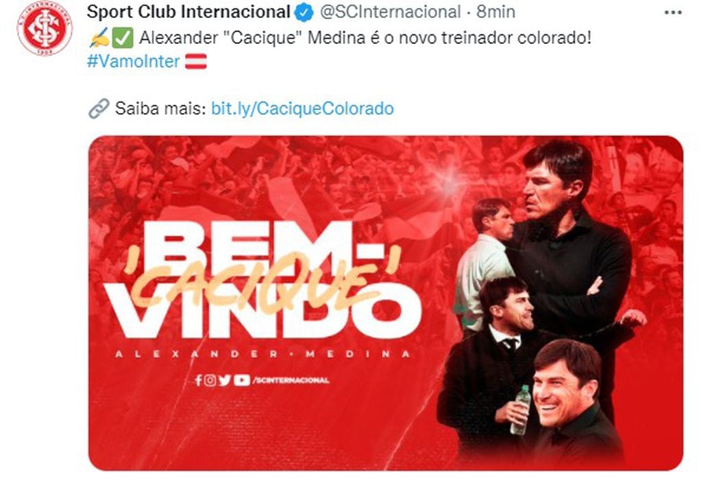 Alexander Medina fue presentado de manera oficial en el Inter de Porto Alegre.
