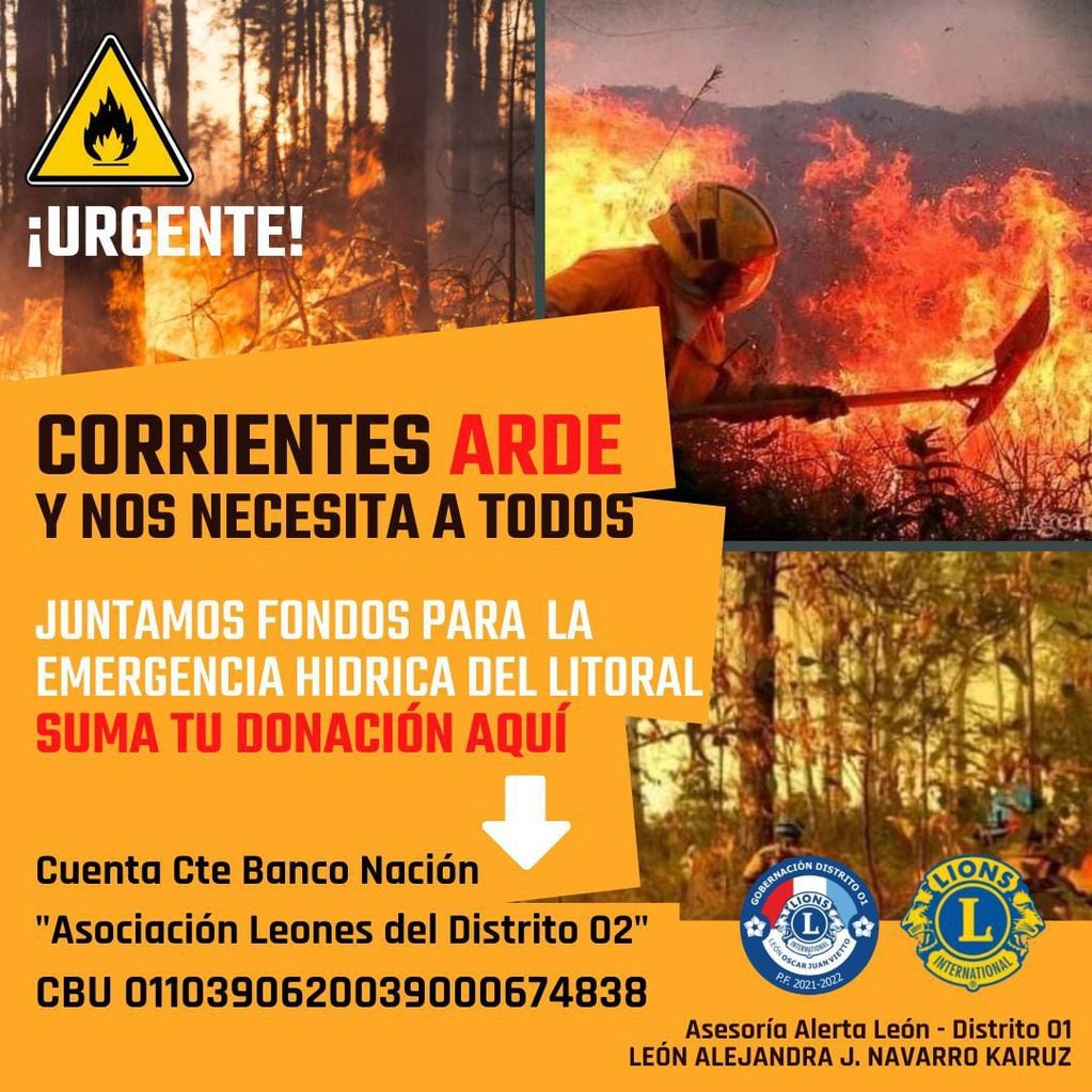 Campaña para ayudar a Corrientes.