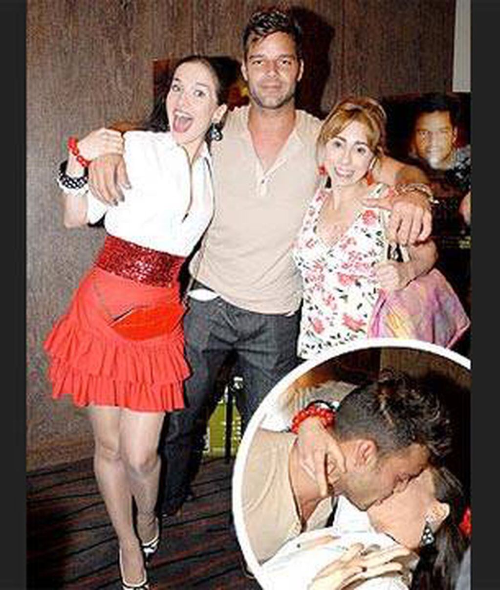 Natalia Oreiro y Ricky Martin a puro beso en el año 2006.