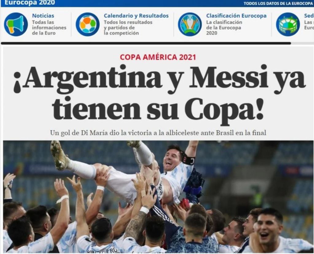 Mundo deportivo puso a Messi en su portada.