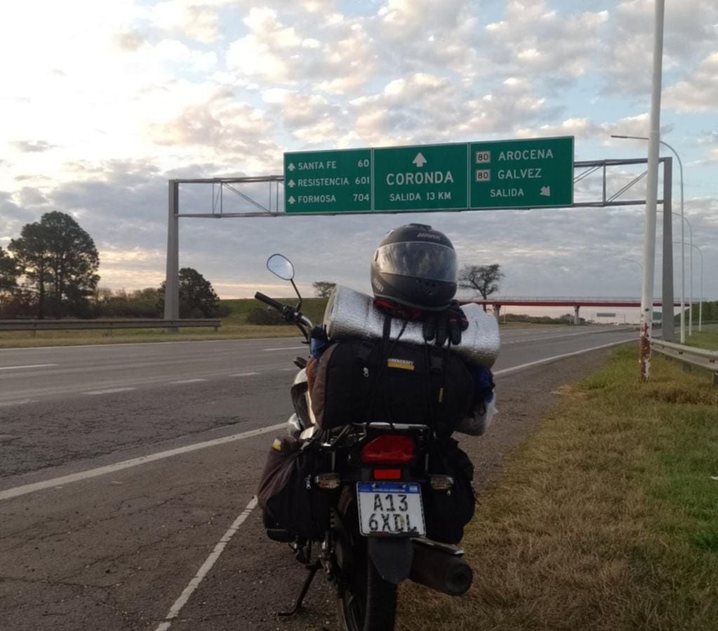La moto de Nicolás Ontiveros.