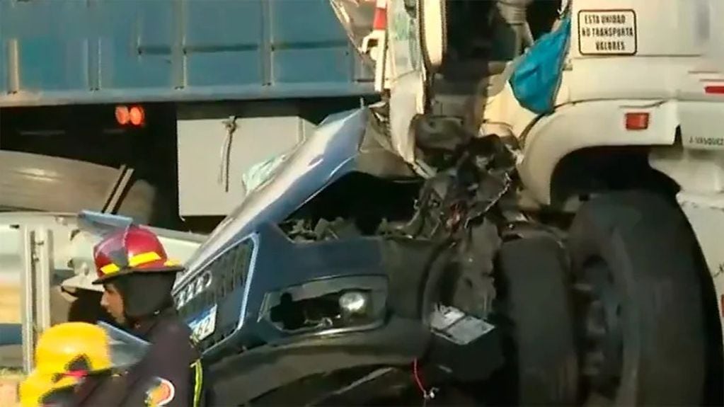 Asi quedó el camión luego del accidente