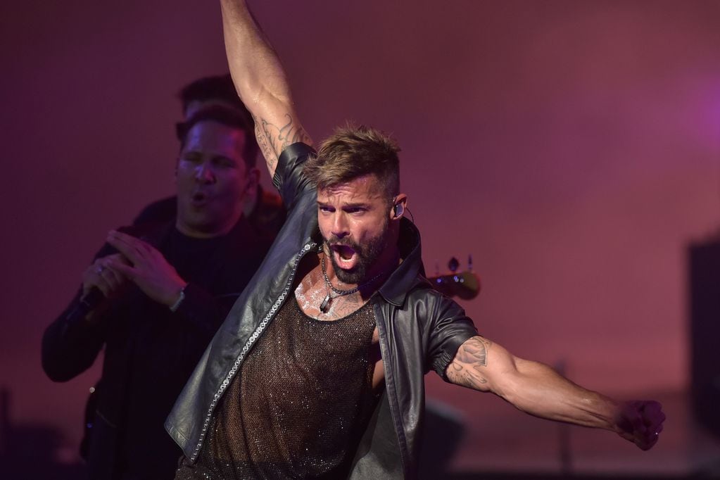 Ricky Martin, durante su último show cordobés. Fue en el Orfeo, en febrero de 2020. (Facundo Luque)