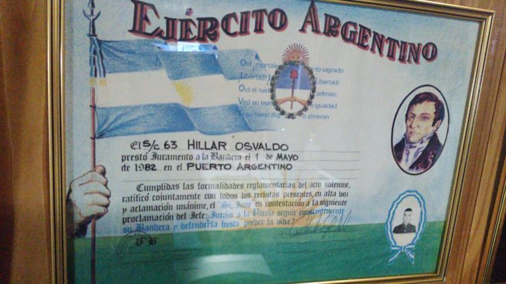 Osvaldo Hillar juró lealtad a la Patria y a la Bandera en Malvinas.