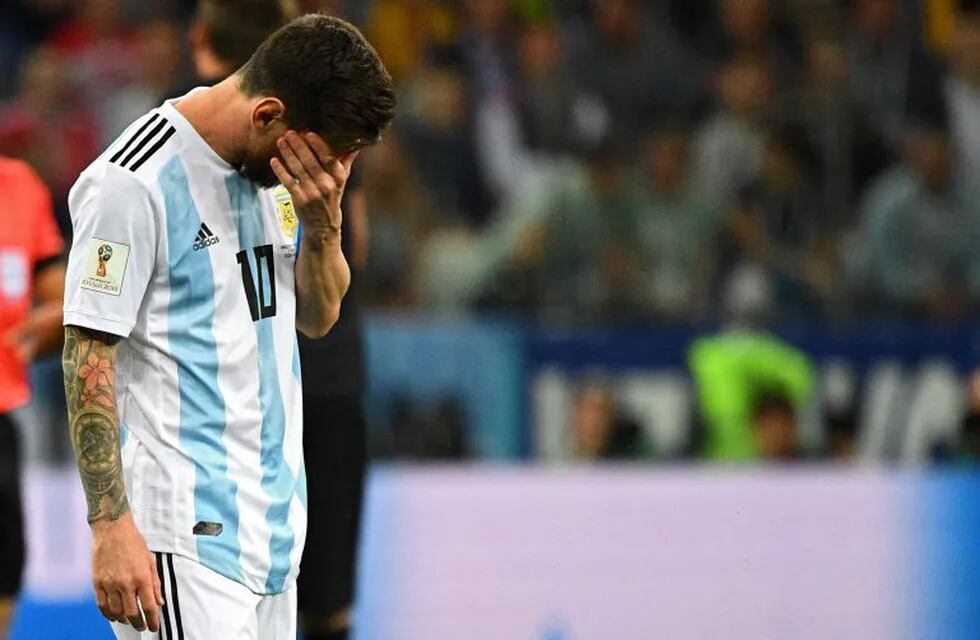 Messi tras la aplastante derrota contra Croacia. (AFP)