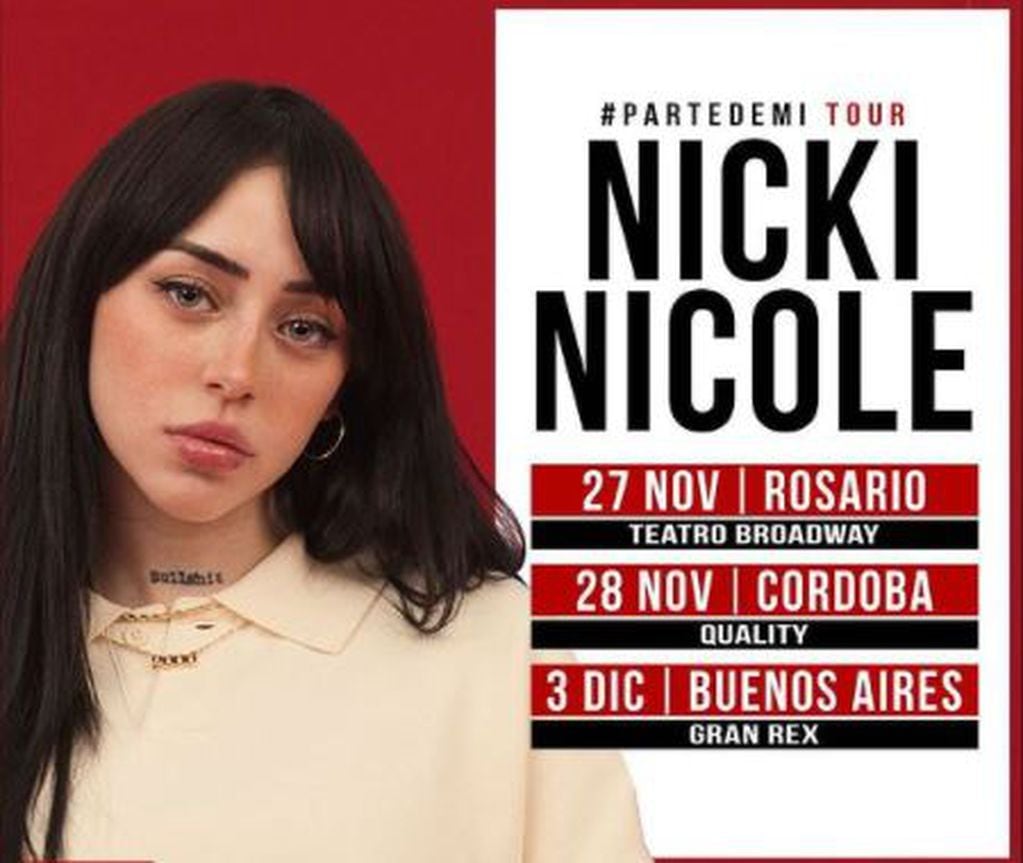 El tour de “Parte de mí” también pasará por Córdoba y Buenos Aires.