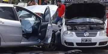Accidente de tránsito en una esquina de Carlos Paz