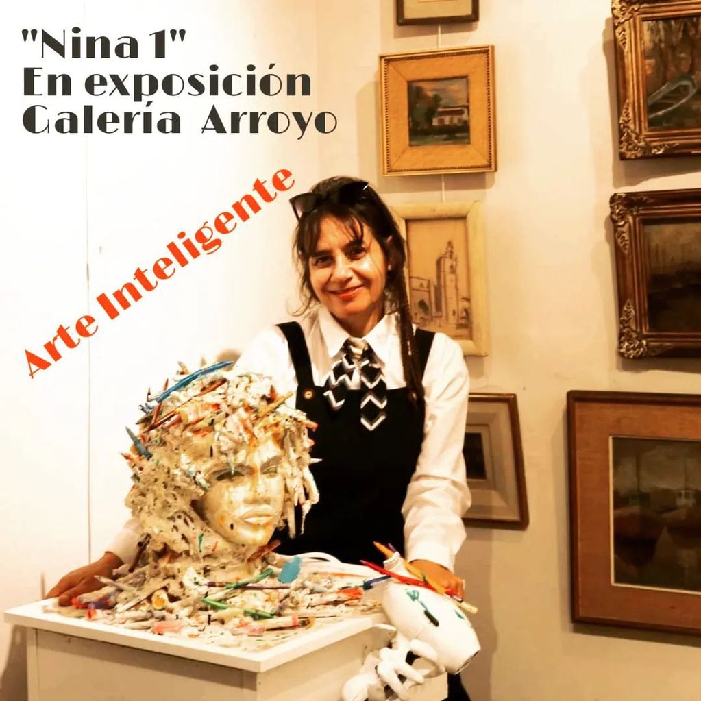 "Nina 1", una obra realizada con nanopartículas y pigmento inteligente se expone en Galería Arroyo y a cargo de una artista de Tandil