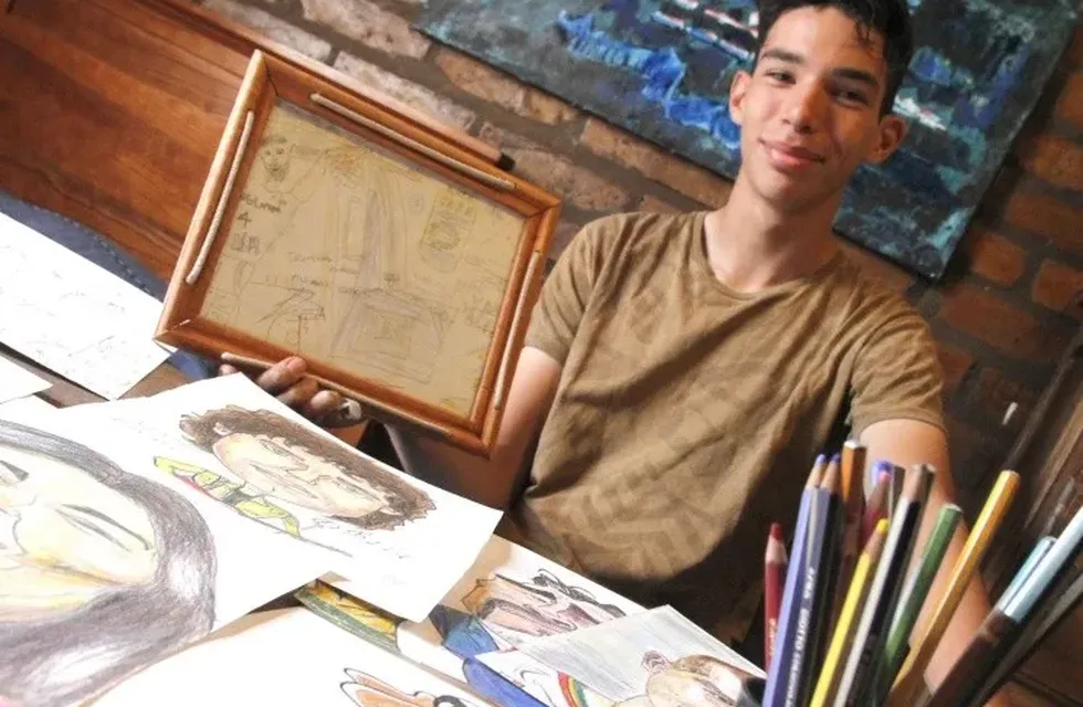Agustín Marcet se crió entre artistas. Es el sanjuaninio que con un dibujo conquistó al "Dibu" Martínez.