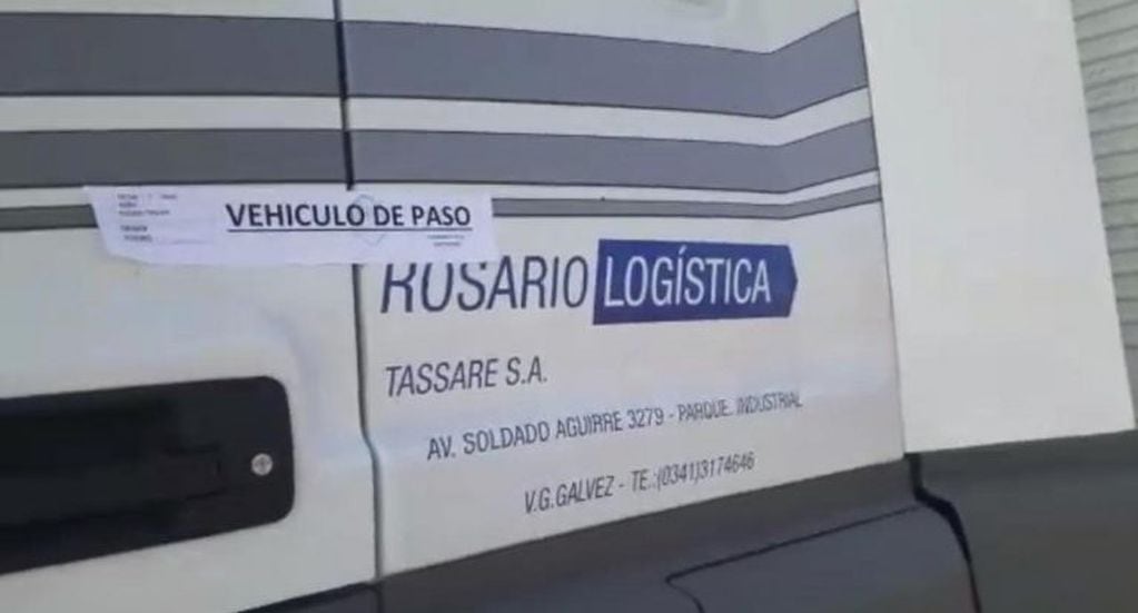 Faja que se le pone a los camiones en Santiago del Estero