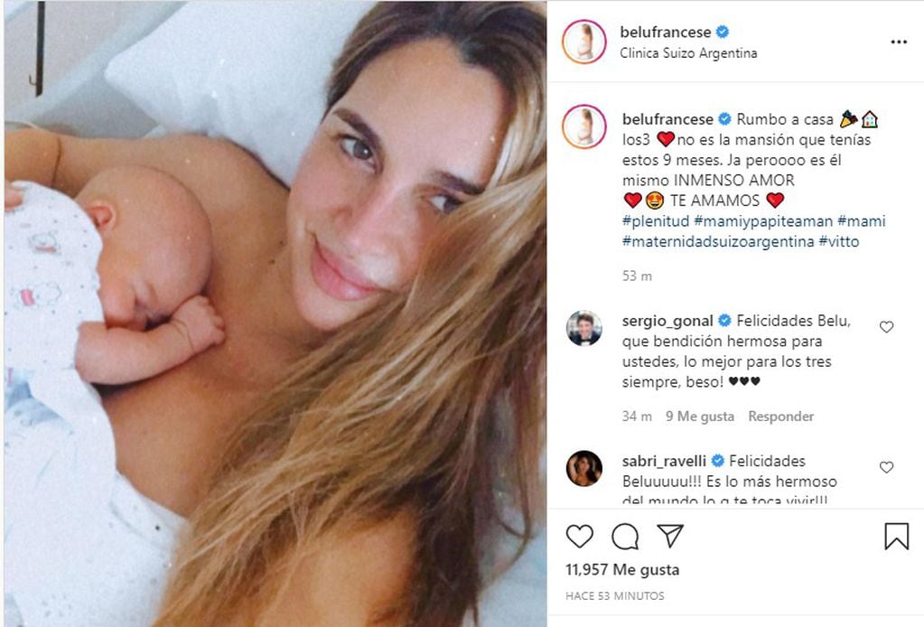 Belén Francese fue mamá por primera vez y lo compartió en su cuenta de Instagram.