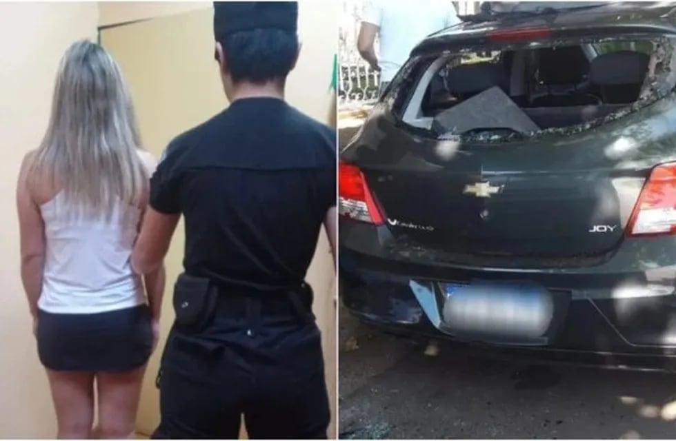 Posadas: mujer detenida acusada de causarle destrozos al auto de su ex pareja.