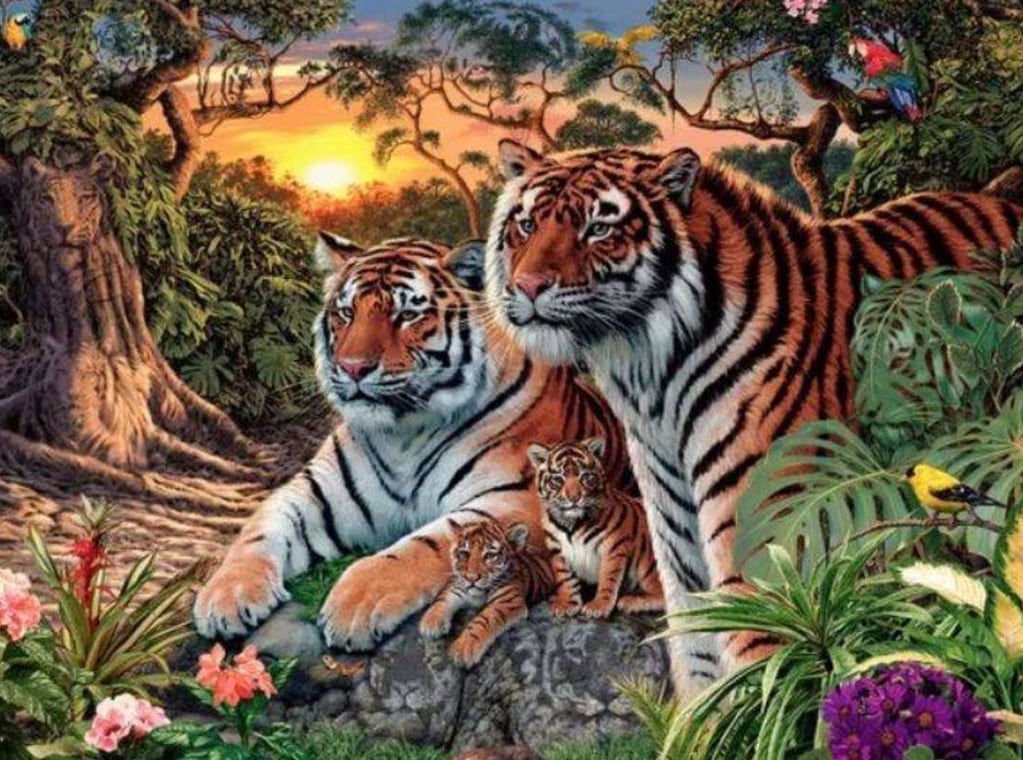 El reconocido acertijo visual de los tigres.