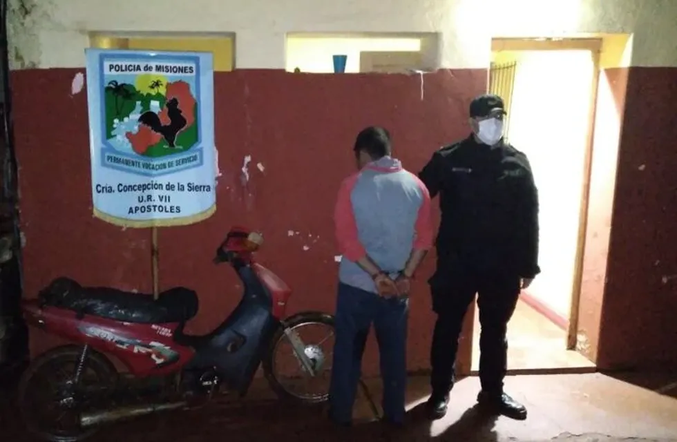 Detuvieron a un joven acusado de robarle la moto a un jubilado en Concepción de la Sierra.