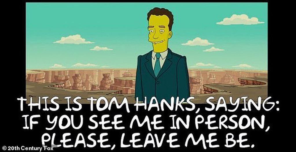 La escena de Tom Hanks en los Simpson: la película durante los créditos finales.