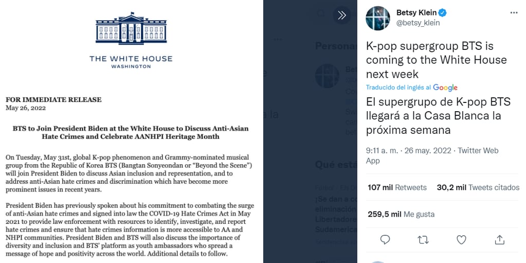 BTS visitará La Casa Blanca: