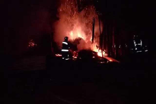Puerto Leoni: incendio en un aserradero