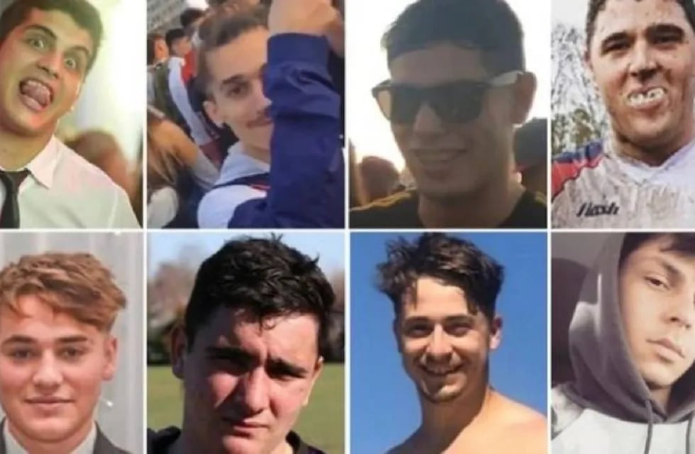 Los ocho rugbiers acusados del asesinato de Fernando Báez Sosa, el 18 de enero de 2020 en Villa Gesell. Foto: Archivo.