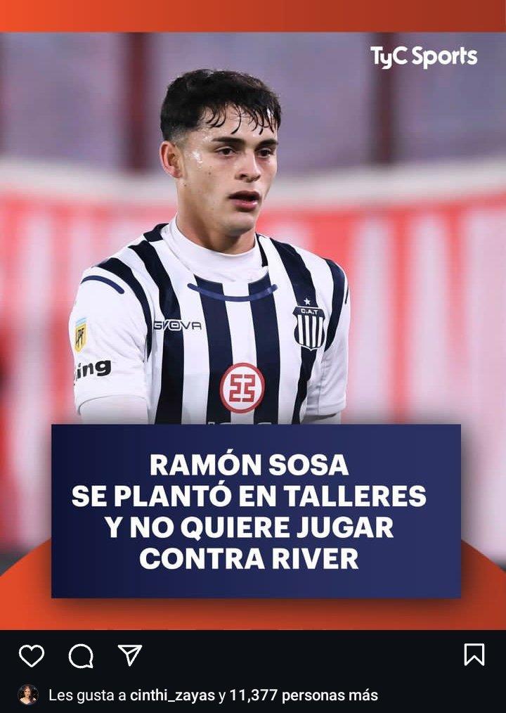 La pareja de Ramón Sosa le dio me gusta a una publicación que afirma que el jugador "se plantó en Talleres".