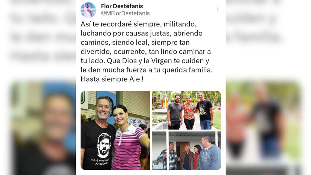 El mensaje de despedida de Flor Destéfanis tras el fallecimiento de Alejandro Bermejo