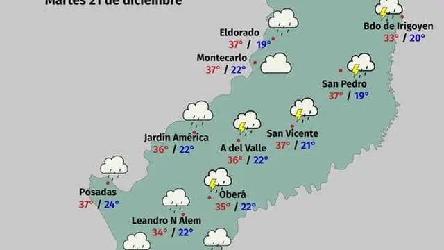 Martes con probabilidad de algunas precipitaciones en la provincia