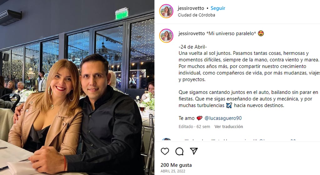 La abogada, Rovetto Yapur, y su pareja, el imutado en una causa narco, Agüero. (Instagram Rovetto Yapur)