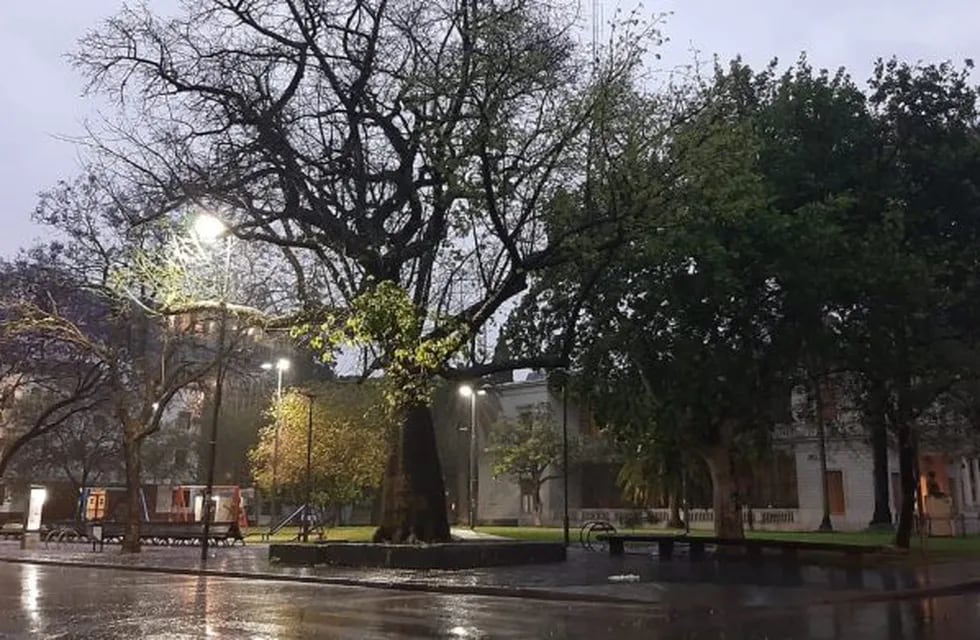 Rosario amaneció con lluvias y alerta por tormentas fuertes. (@radio2rosario)