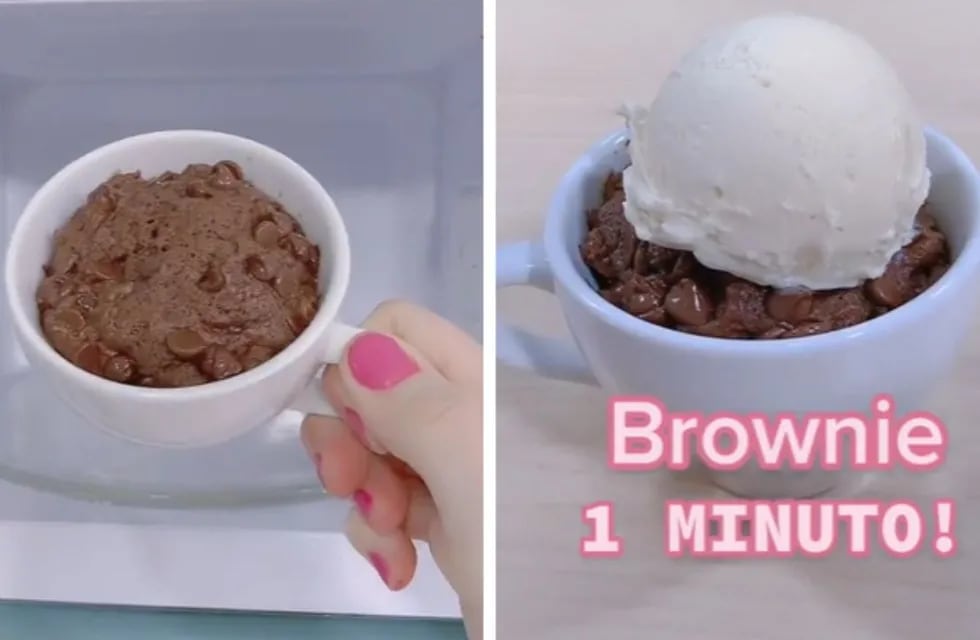 Furor por los brownies de cacao: la receta fácil e ideal para el microondas en 1 minuto.