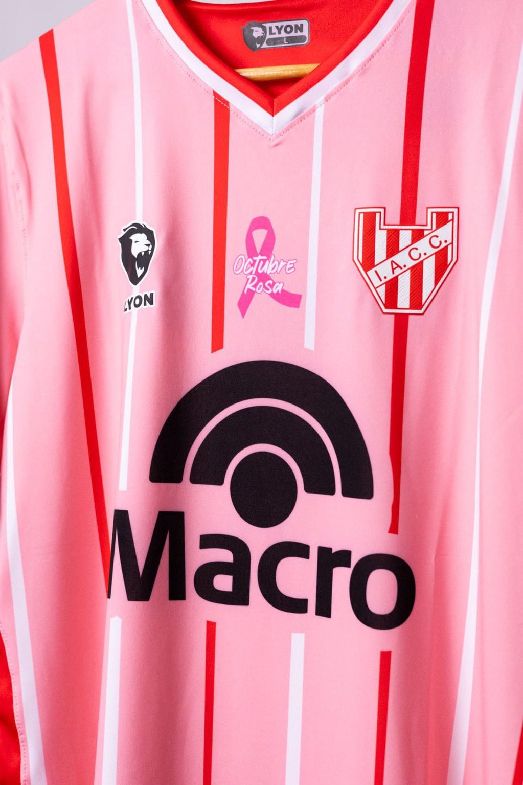 Instituto y su camiseta rosa en referencia al mes de la prevención del cáncer de mamas
