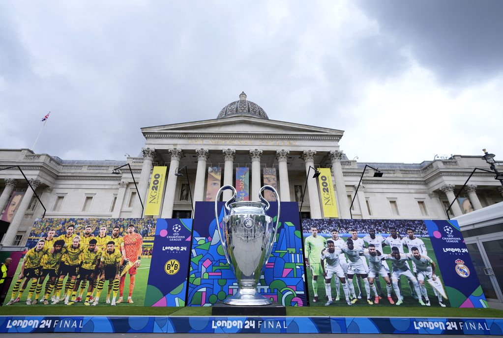 La final de la Liga de Campeones entre Dortmund y Real Madrid tendrá lugar en el estadio de Wembley, el sábado 1 de junio. (Foto AP/Kirsty Wigglesworth)