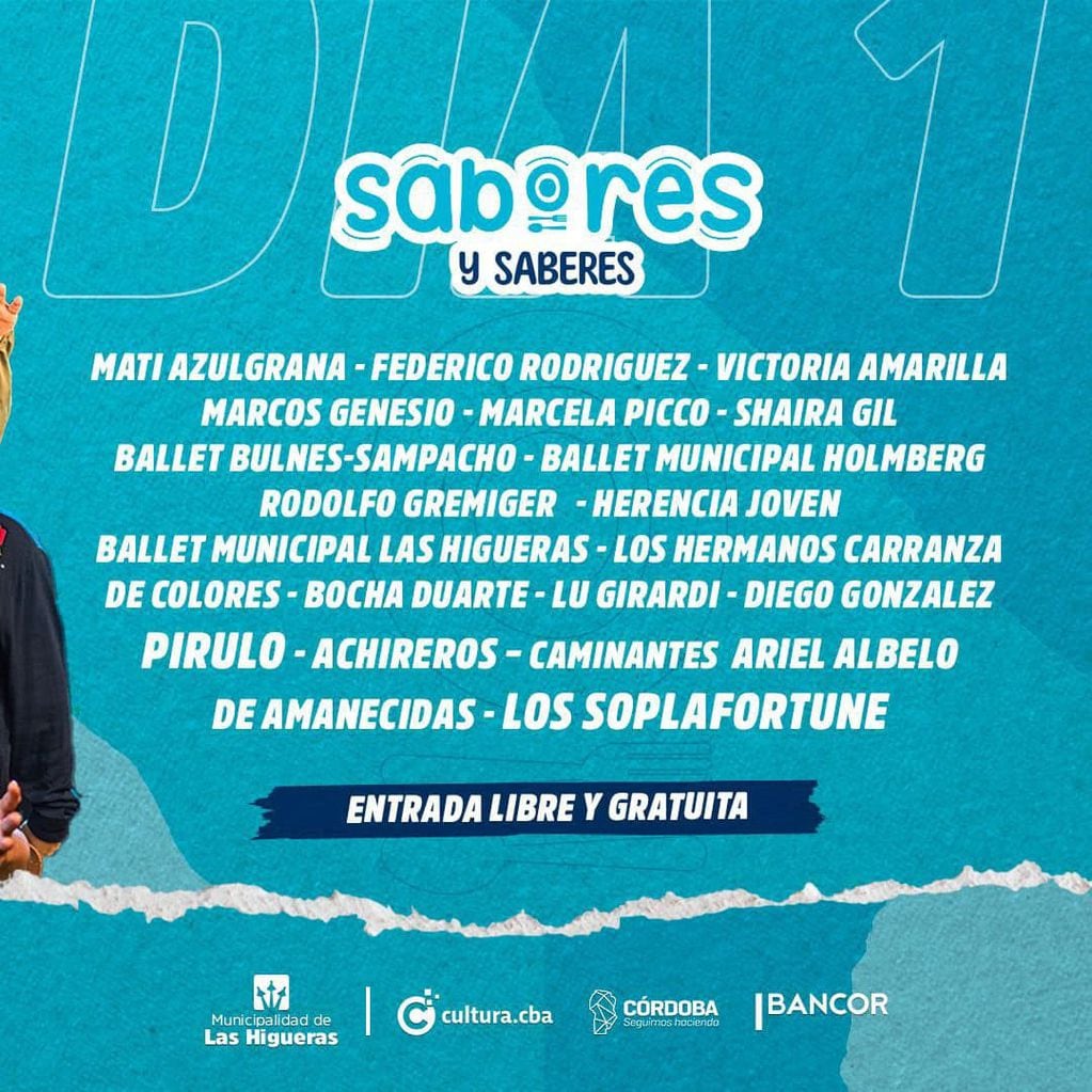 La grilla de artistas que estarán en el festival gastronómico con show gratis de La Barra en Córdoba.