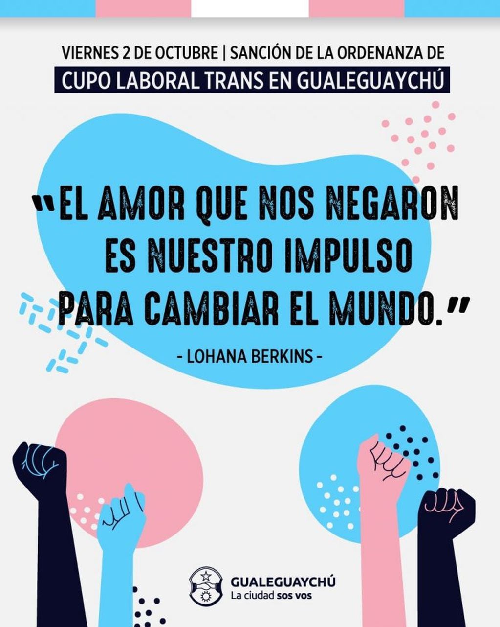 Gualeguaychú aprobó el cupo laboral trans.
Crédito: MDG
