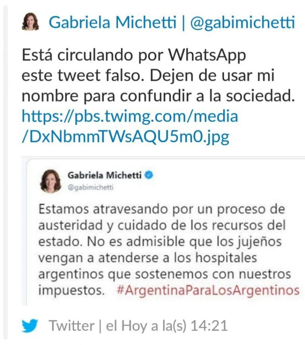 Tweet falso