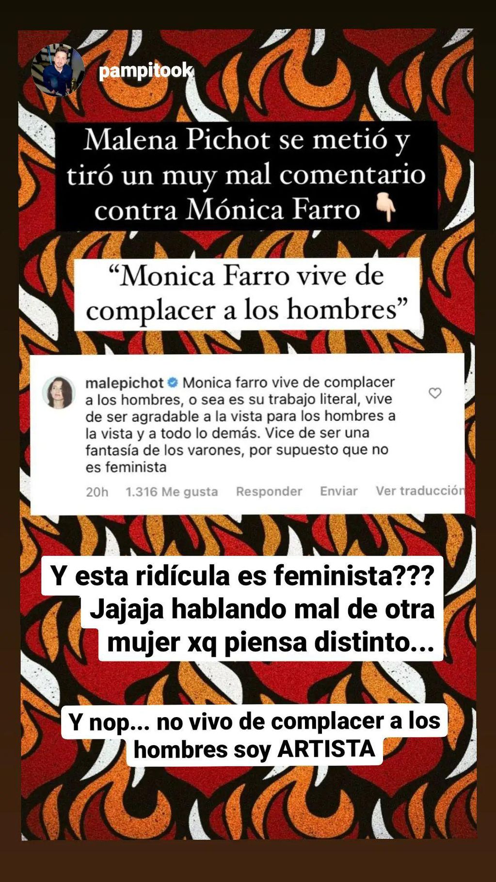 Impensado cruce entre Mónica Farro y Malena Pichot