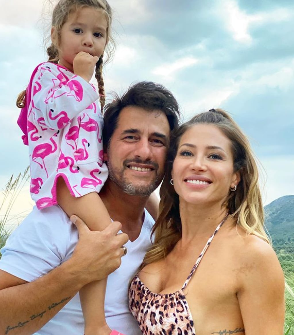 Adabel Guerrero, Martín Lamela y su hija Lola.