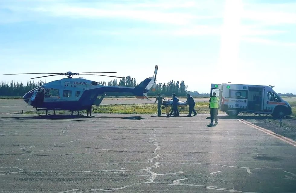 En el helicóptero trasladaron a Susana Zúñiga de Malargüe a Mendoza.