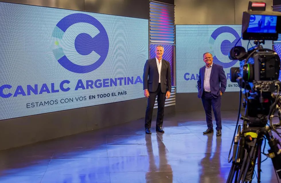 José Aiassa y Luis Schenone, presidente y vice de Canal C, que se expande a nivel nacional y al Uruguay (La Voz).