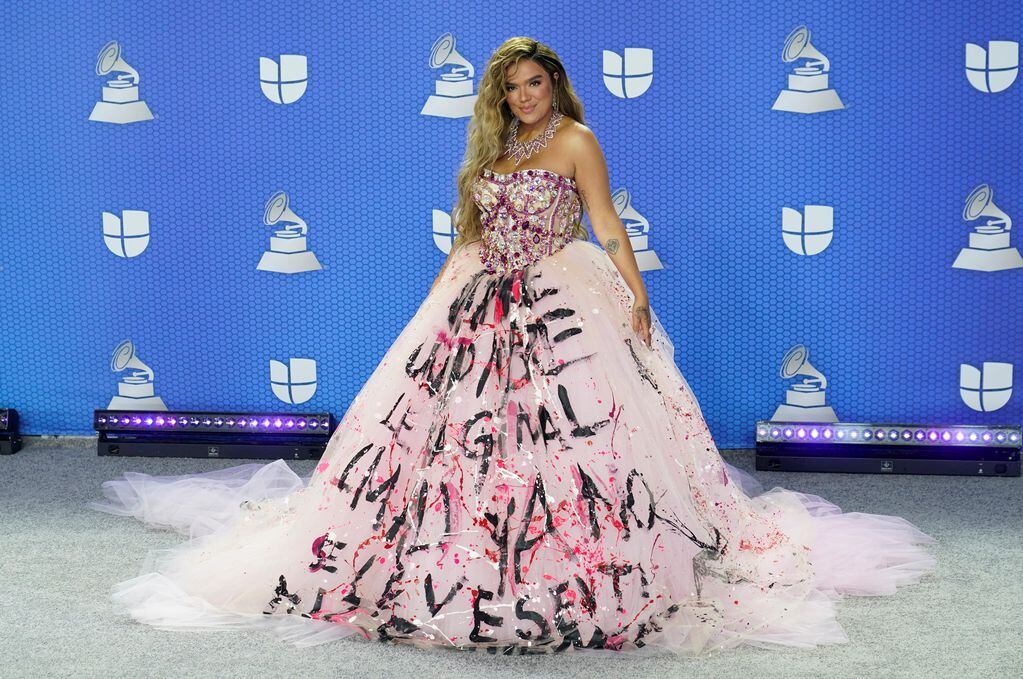 Karol G en la entrega de premios Grammy