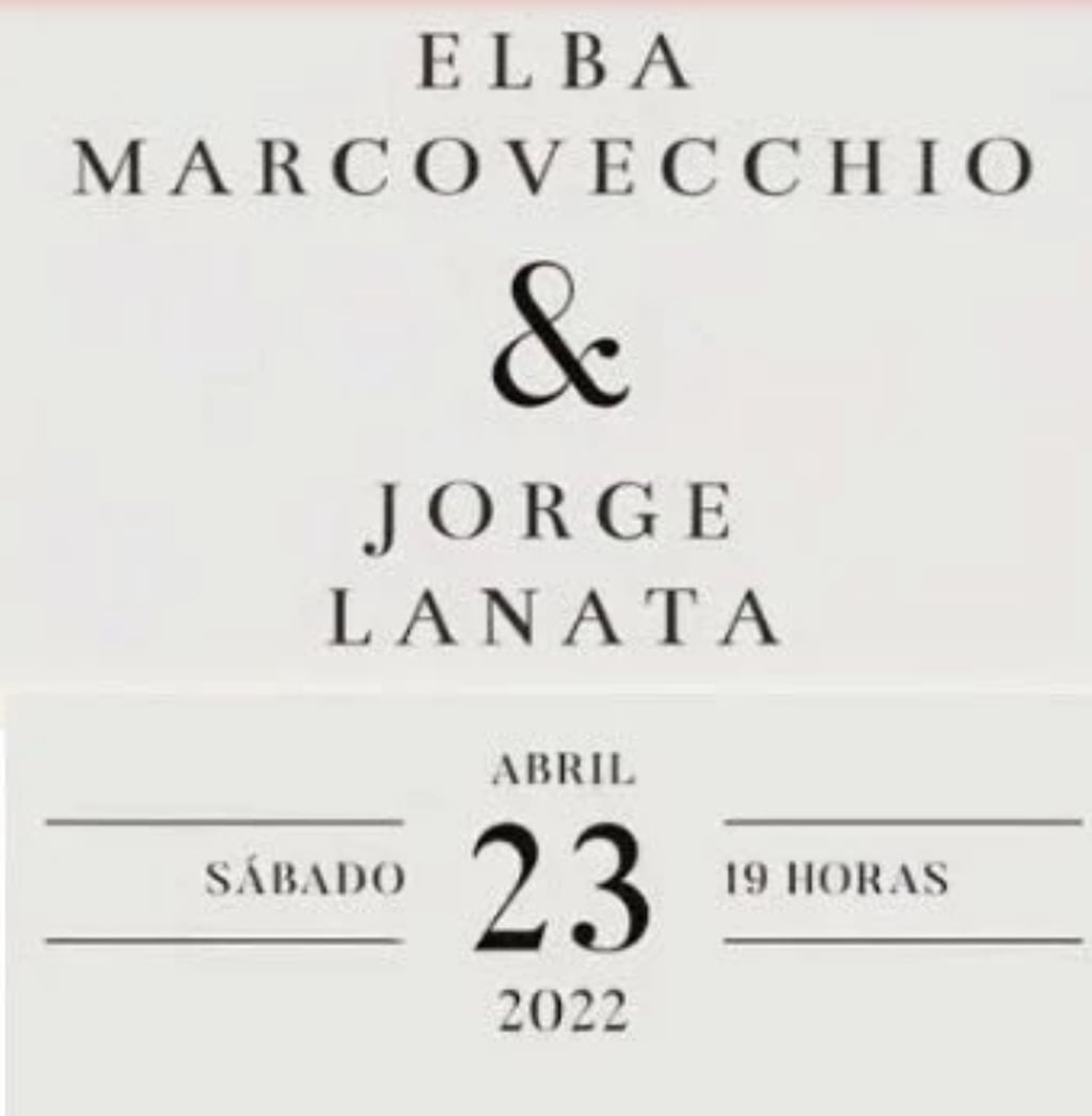 Invitación casamiento de Jorge Lanata