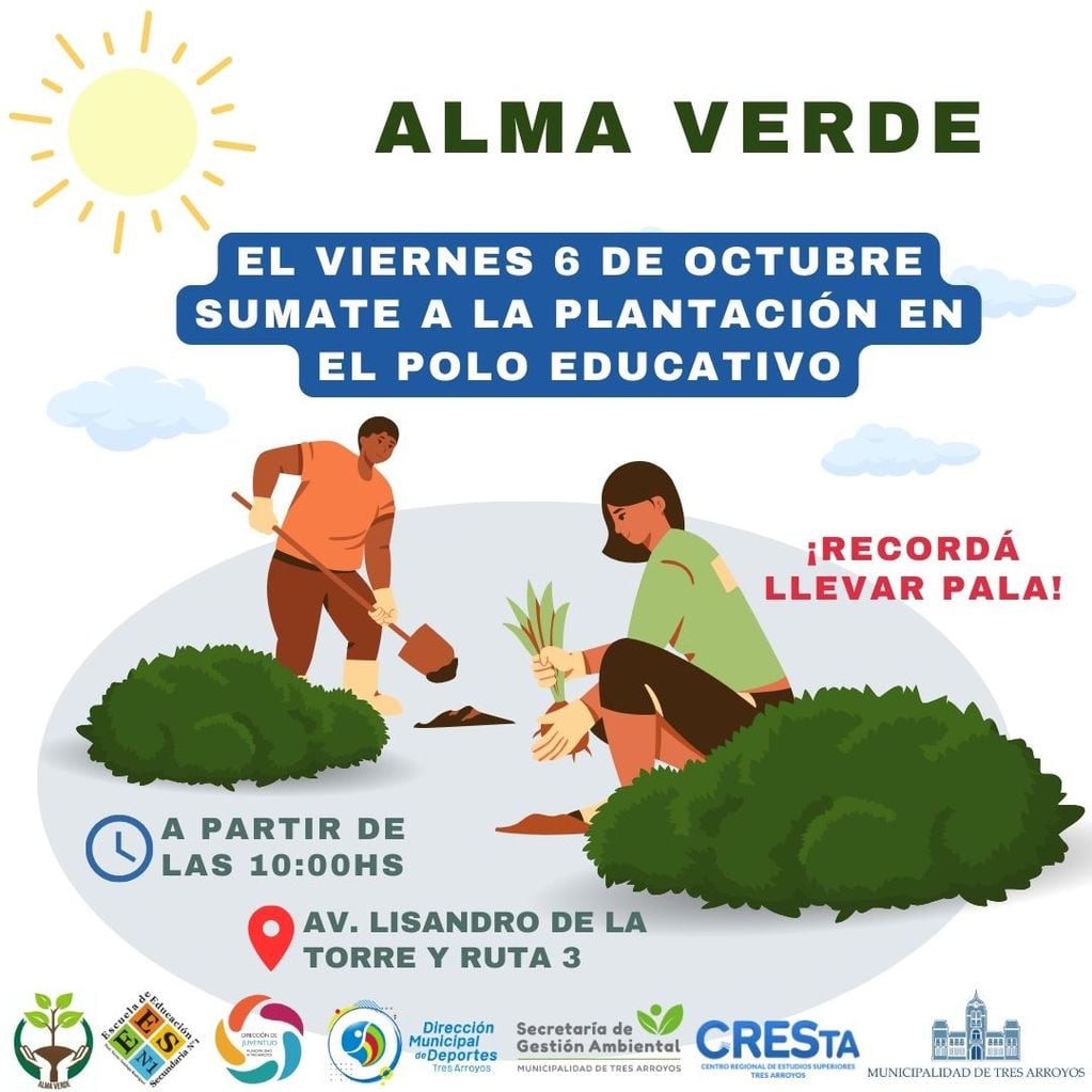 Jornada de Forestación Abierta a la comunidad en el Polo Educativo de Tres Arroyos