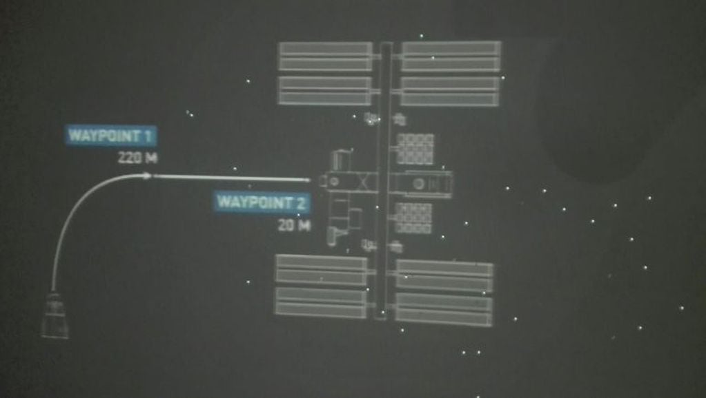 El esquema de aproximación y llegada de la Crew Dragon a la Estación Espacial, en una representación en vista superior del complejo orbital. Todo resultó de acuerdo con lo previsto.