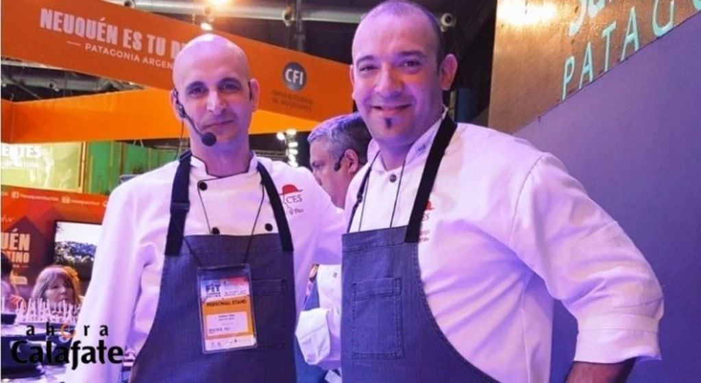 Gastón Diez y Esteban Papasergio, chefs . Representantes de Santa Cruz y El Calafate en la FIT 2019.