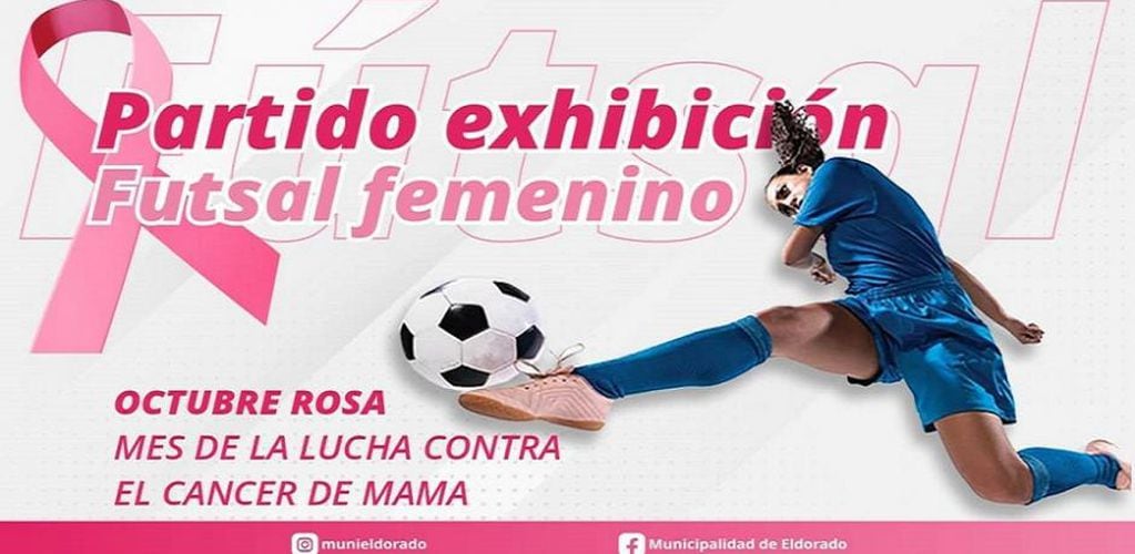 En el Mes Rosa, Eldorado contará con un partido exhibición de Futsal Femenino.