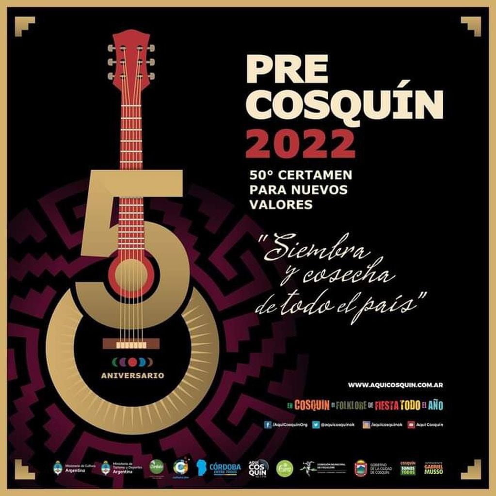 Pre Cosquín realizará la selección de artistas para la Edición 50 del Festival Nacional de Folklore en la ciudad cordobesa de Cosquín.