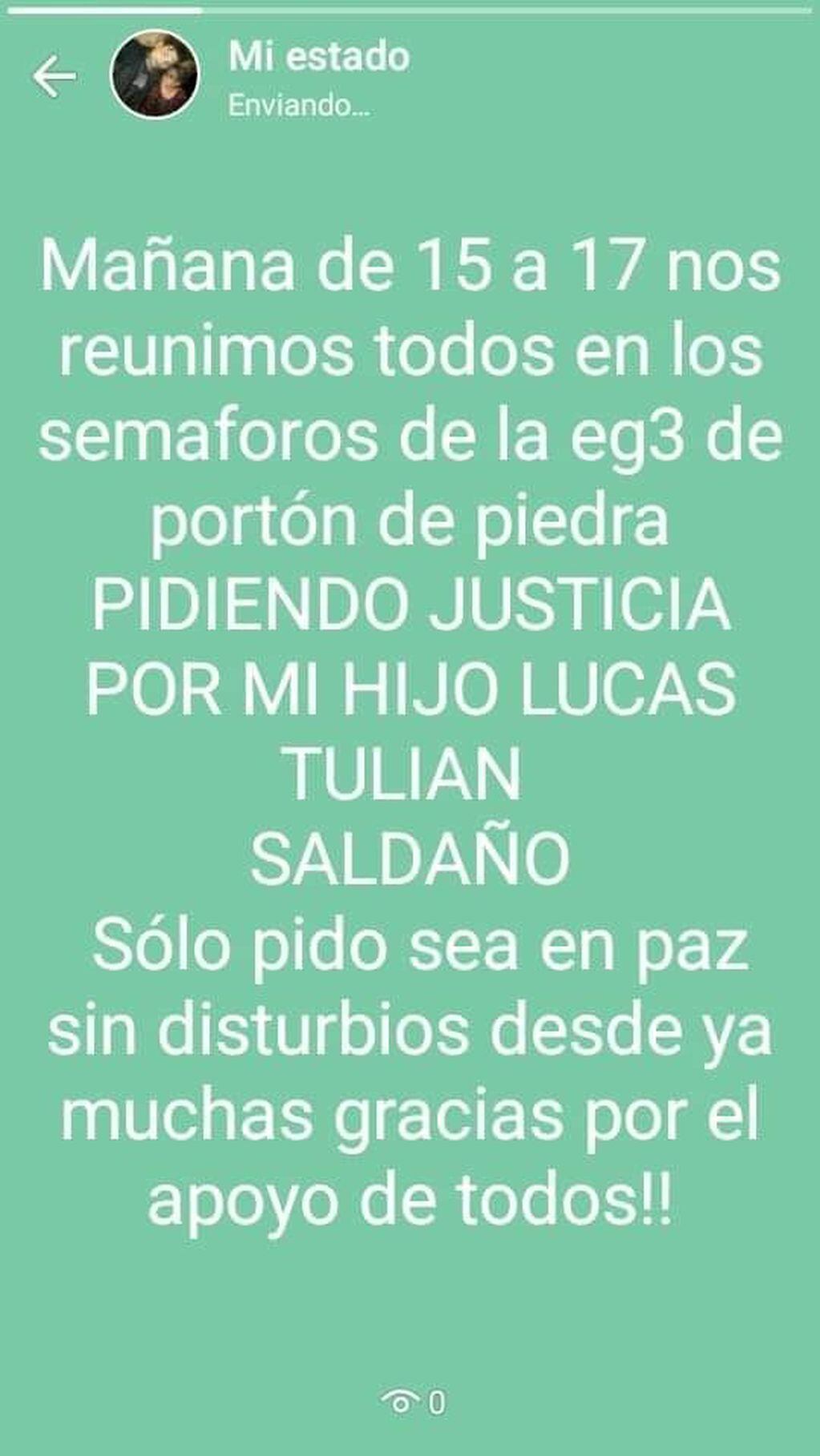 Marcha para pedir justicia por Lucas