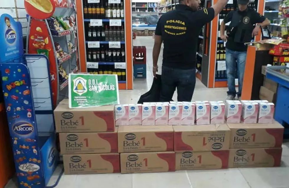 Se secuestraron 238 cajas de leche robadas en Capital Federal en febrero pasado. (El Informante)
