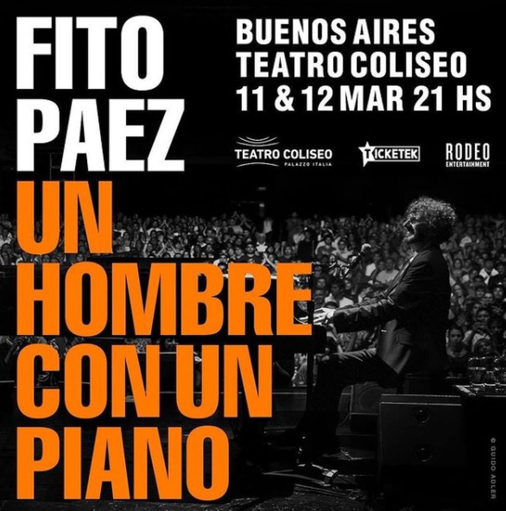 Presentación de Fito Páez en el Teatro Coliseo