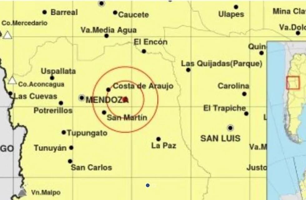Sismo de 4.5 grados con epicentro en Lavalle sacudió la tarde mendocina