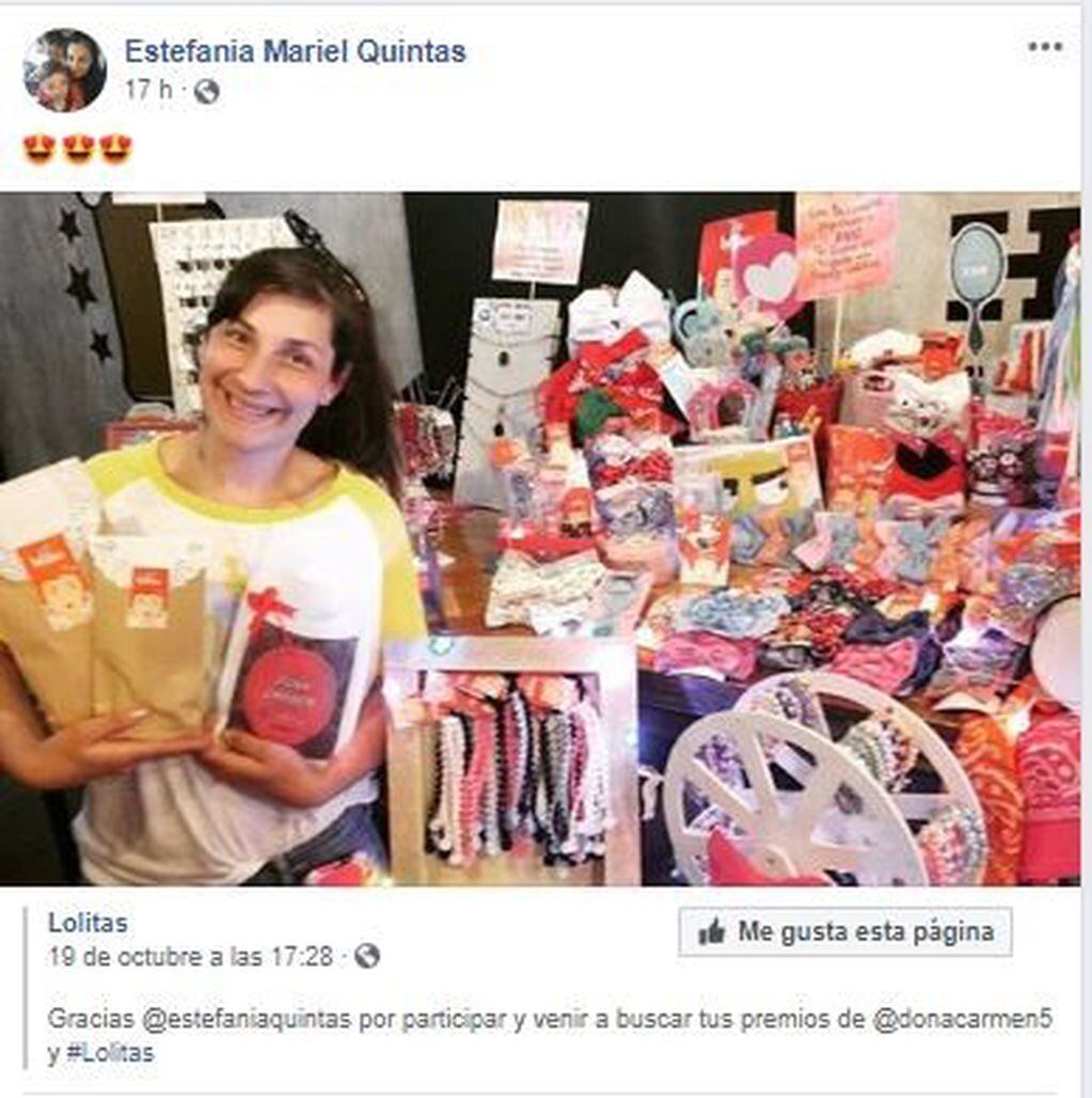 Estefanía Quintas se volvió viral por una broma de su esposo, Gastón López, y terminó ganando un sorteo (Foto: Facebook/ Estefania Mariel Quintas)